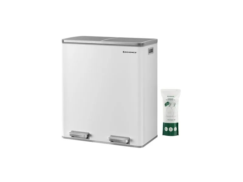 Songmics Abfalleimer Mülleimer 60 l, Weiss Songmics Abfalleimer Mülleimer 60 l, Weiss