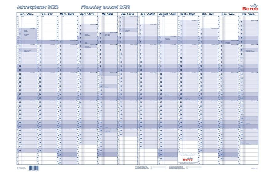 Berec Jahresplaner quer 2026 Berec Jahresplaner quer 2026