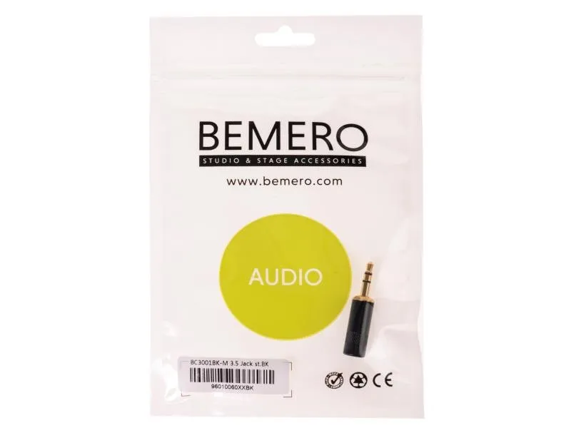 Bemero Stecker BC3001BK-M 3.5 mm Stereo Klinkenstecker schwarz Bemero Stecker BC3001BK-M 3.5 mm Stereo Klinkenstecker schwarz