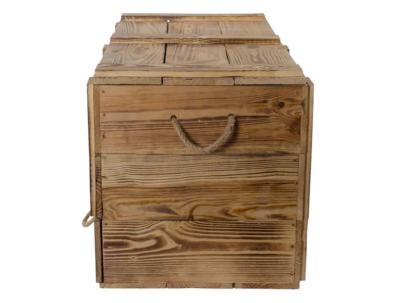 Holz Zollhaus Truhe Vintage geflammt, 85 x 40 cm