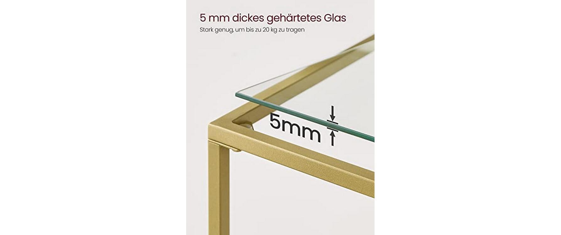 VASAGLE Konsolentisch 100 x 35 x 80 cm, Gold