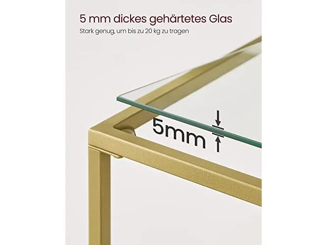 VASAGLE Konsolentisch 100 x 35 x 80 cm, Gold
