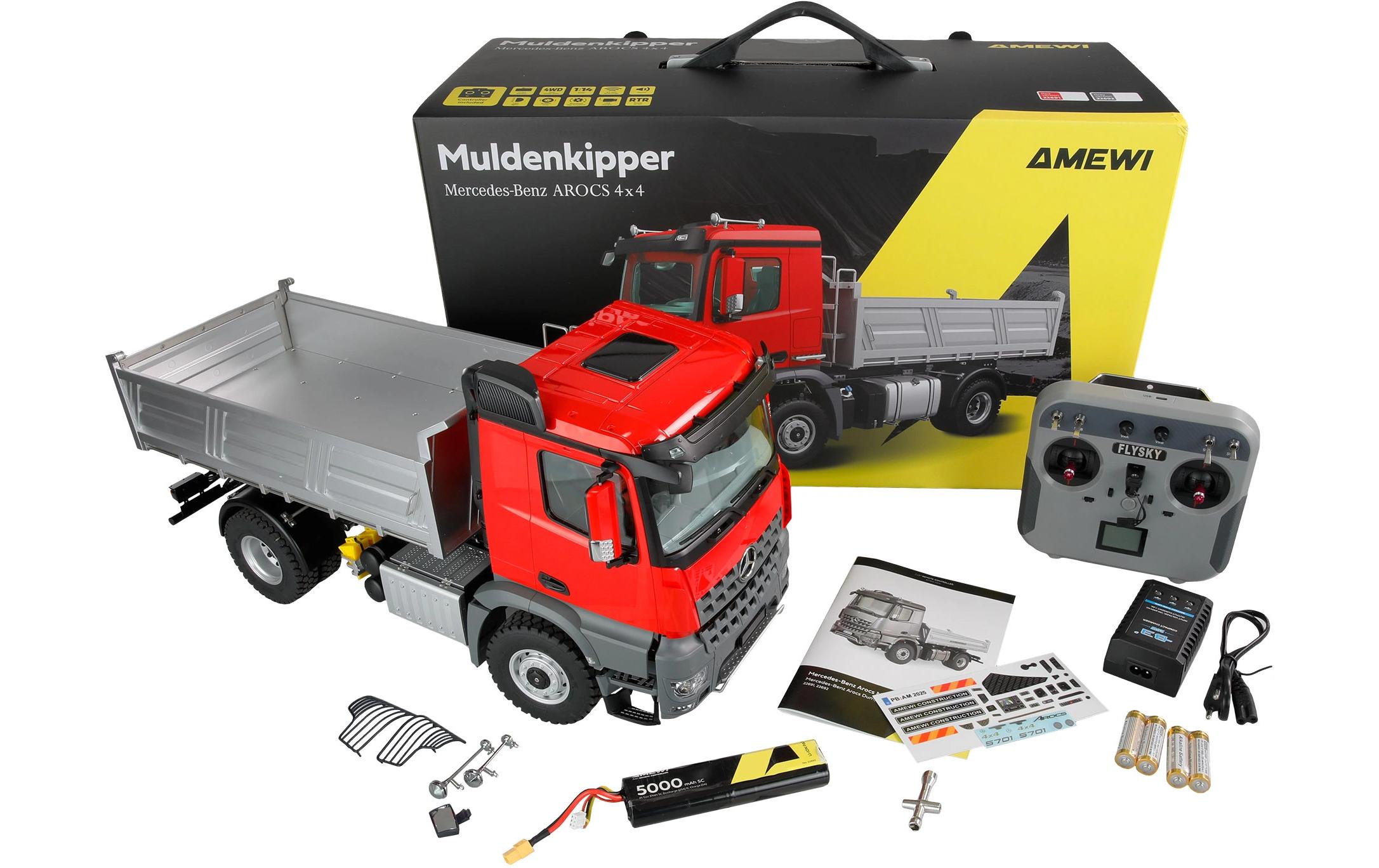 Amewi Lastwagen Mercedes-Benz Arocs 1:14 RTR Rot