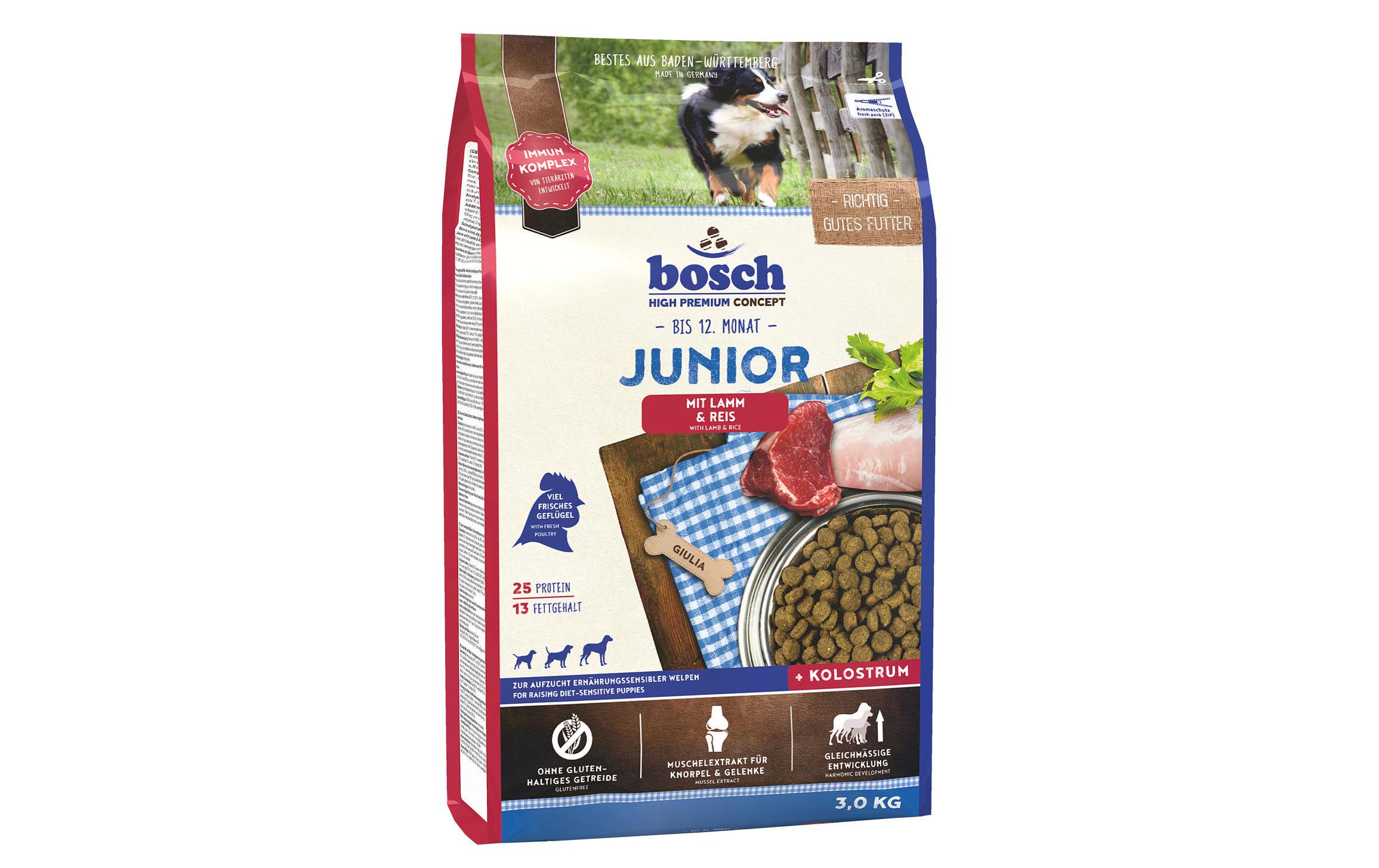 Bosch Tiernahrung Trockenfutter Junior Lamm & Reis, 3 kg