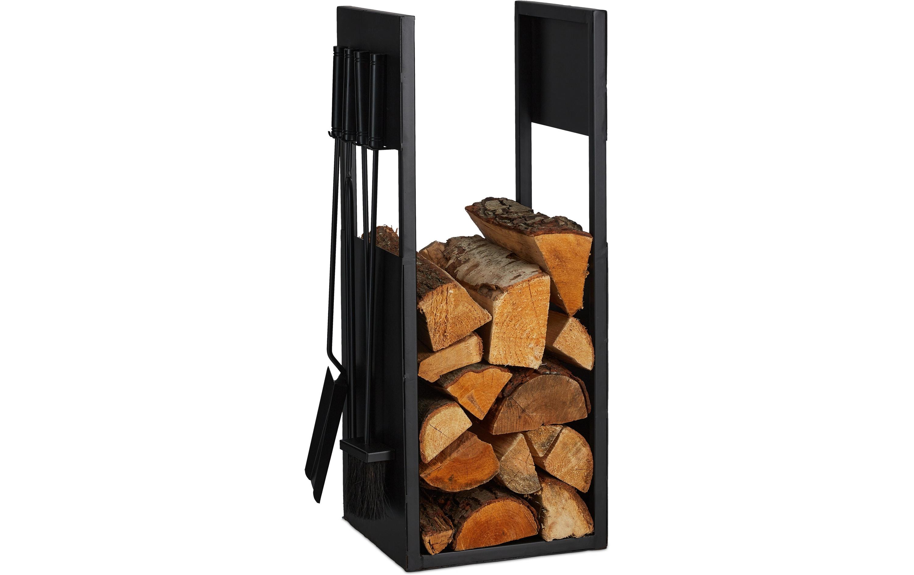 relaxdays Holzregal mit Besteck