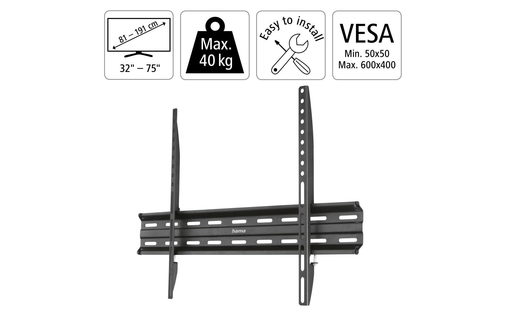 Hama Technics AG TV-Wandhalterung 75 Schwarz