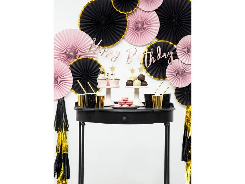 Partydeco Girlande Quasten 1.5 m, Gold/Schwarz