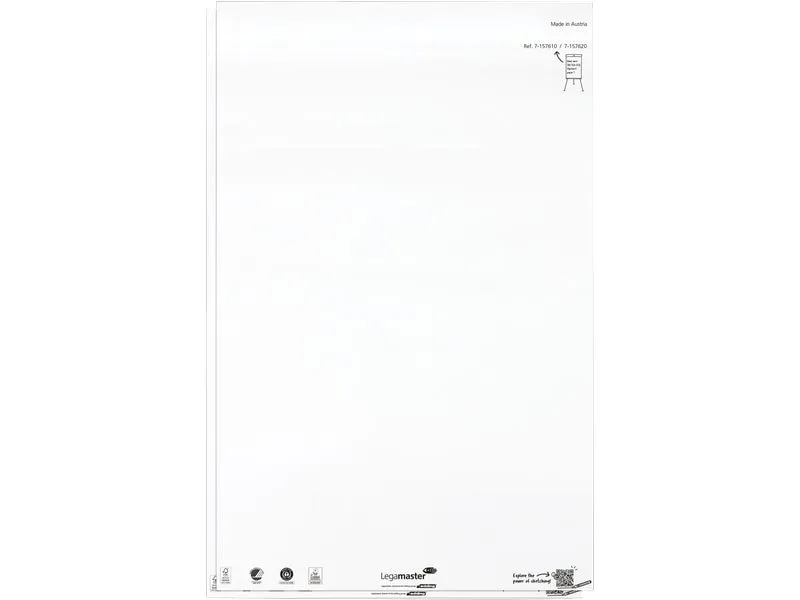 Legamaster Papierblock blanko 65 x 98 cm Hochweiss 2 Stück x 50 Blatt Legamaster Papierblock blanko 65 x 98 cm Hochweiss 2 Stück x 50 Blatt