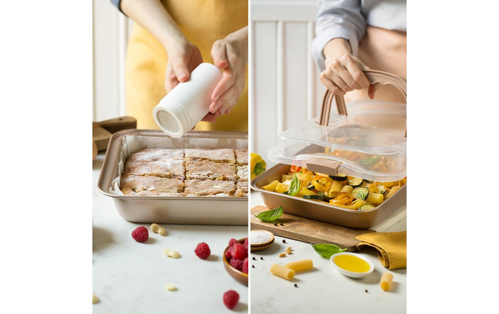 Decora Backform samt Transportdeckel Rose-Gold Linie, 2-teilig