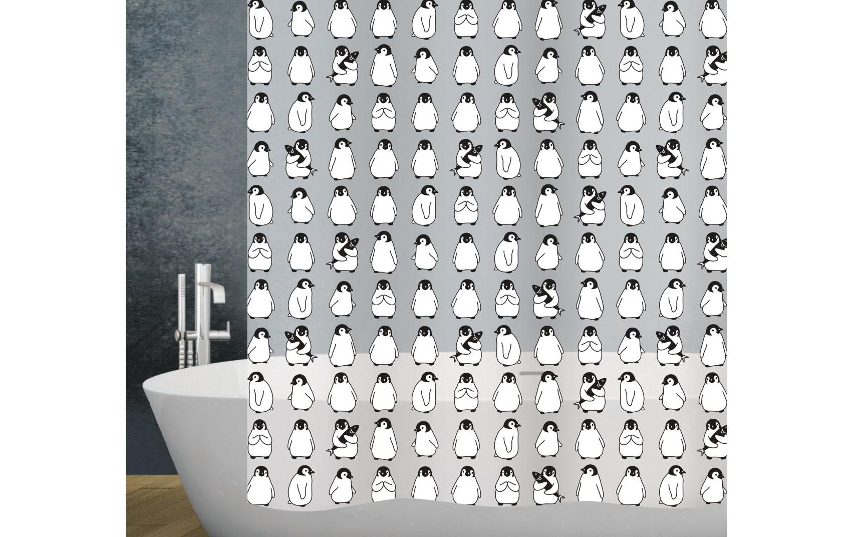 diaqua® Duschvorhang Pingi 180 x 200 cm, Grau/Weiss