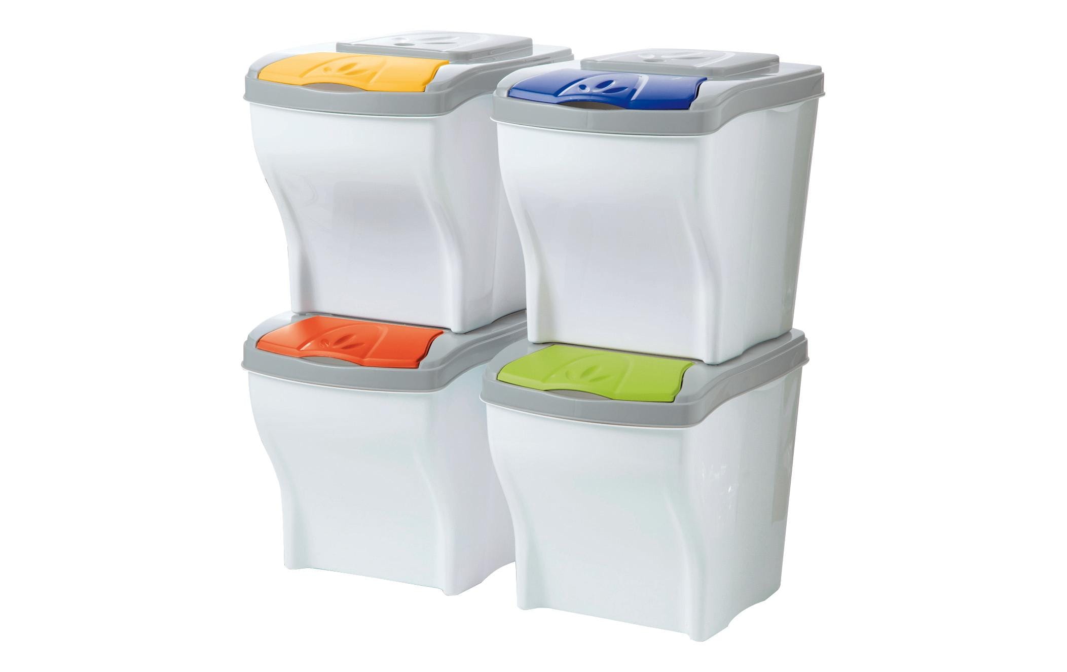 Edi Baur Mülltrennsystem Poker 4 x 20 l 80 l, Mehrfarbig