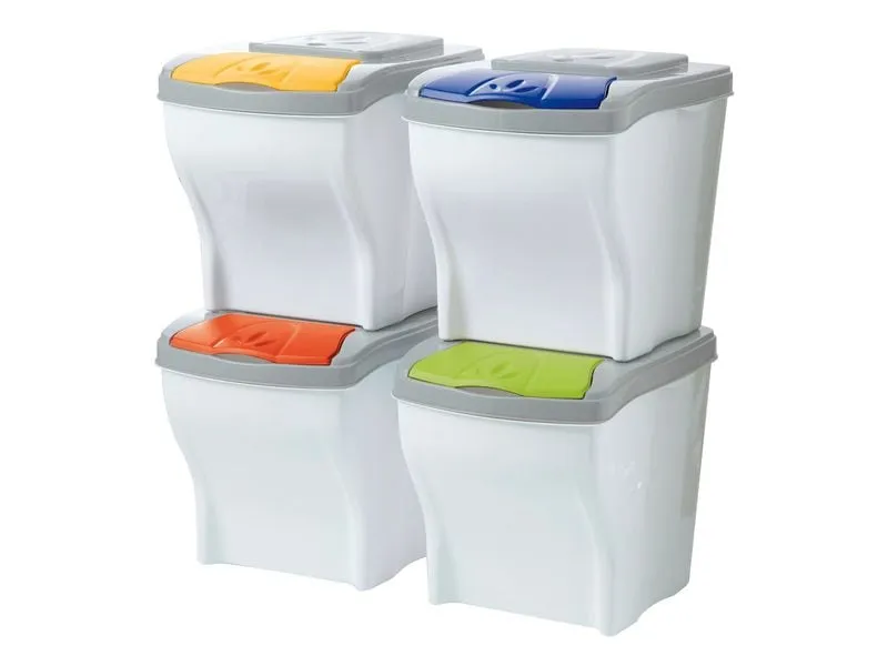 Edi Baur Mülltrennsystem Poker 4 x 20 l 80 l, Mehrfarbig Edi Baur Mülltrennsystem Poker 4 x 20 l 80 l, Mehrfarbig