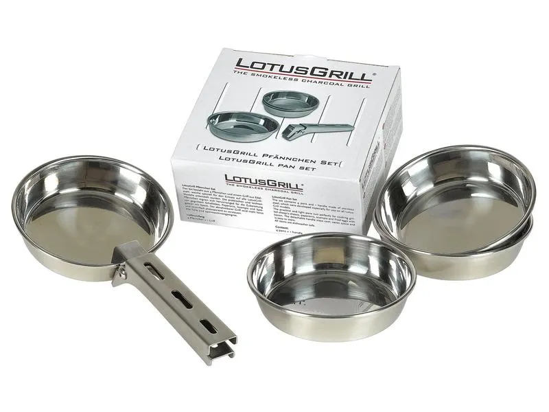 LotusGrill Pfännchen-Set, Inox, 4-teilig
