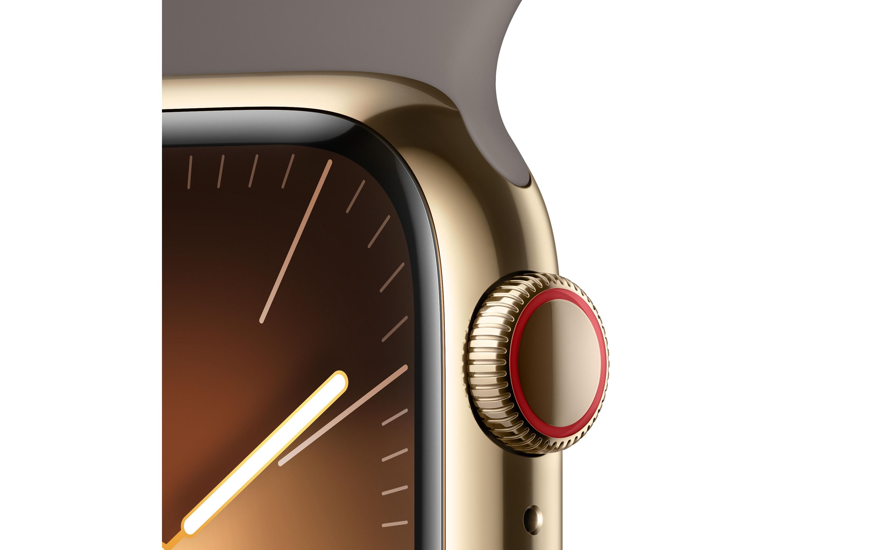 Apple Watch Series 9 41 mm LTE Gold Sport Tonbraun M/L