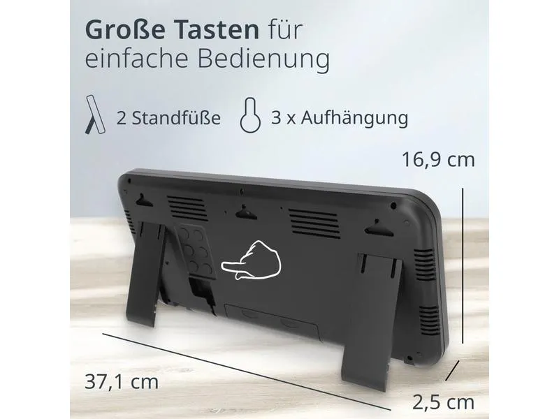ADE Funkuhr XXL Wanduhr oder Regeluhr Schwarz ADE Funkuhr XXL Wanduhr oder Regeluhr Schwarz