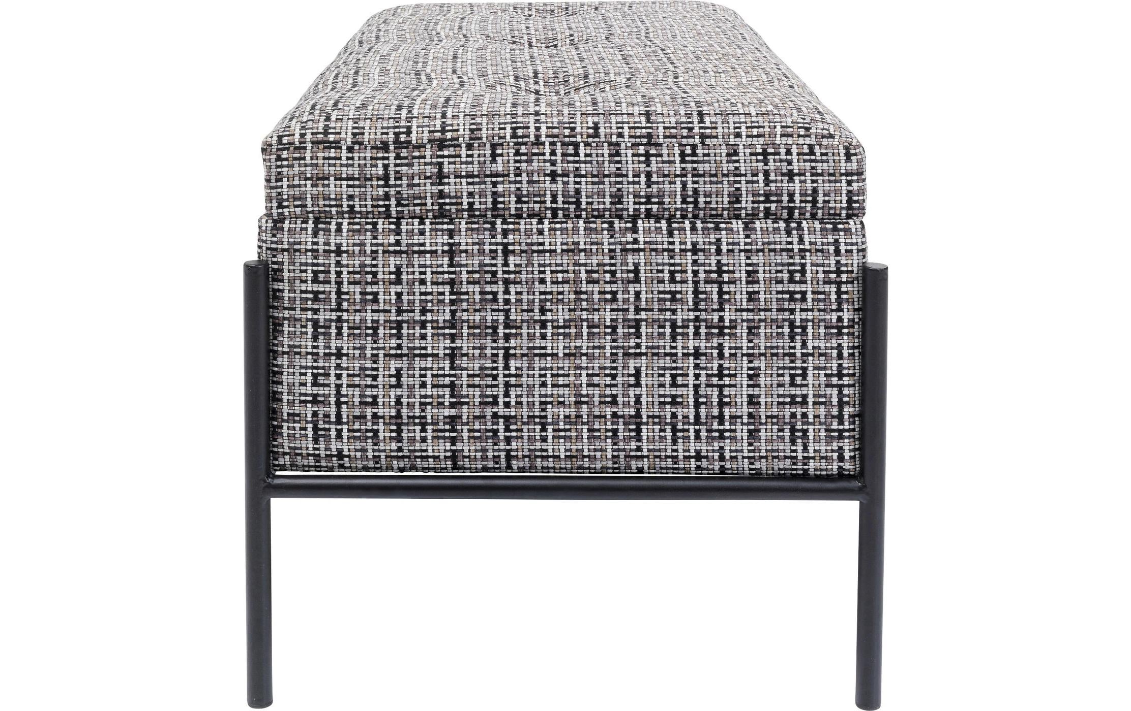 Kare Sitztruhe Buttons Storage B&W Klein, 80 cm, Grau