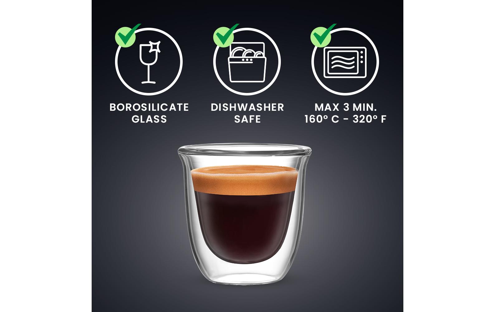 Bialetti Espresso Becher Firenze 80 ml, 1 Stück, Transparent