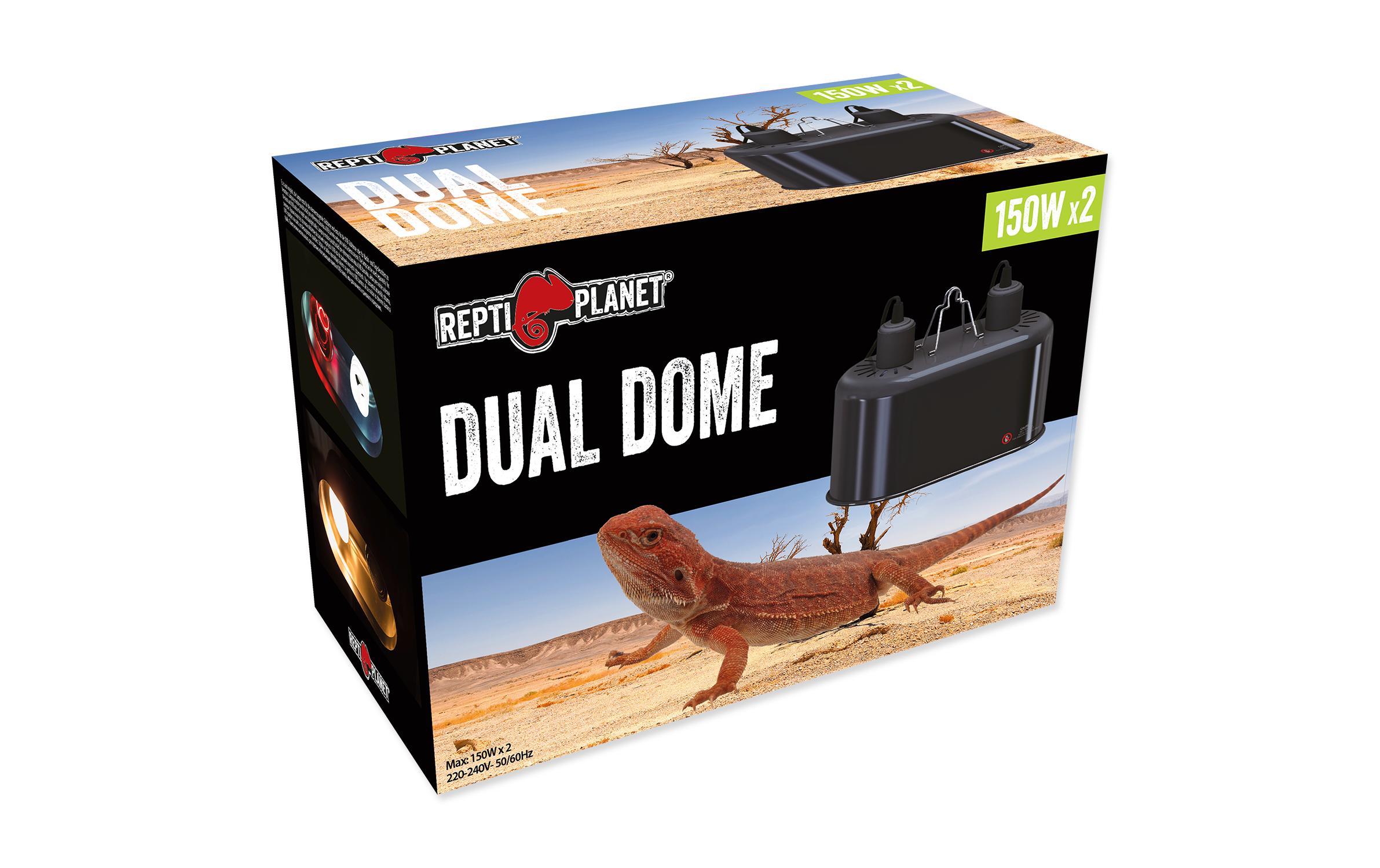 Repti Planet Reflektorlampe Dual Dome 14 cm 2 x 150 W Repti Planet Reflektorlampe Dual Dome 14 cm 2 x 150 W