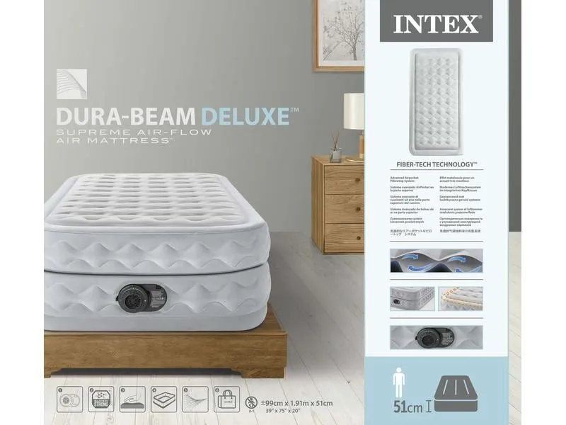 Intex Luftbett Dura Beam Deluxe Supreme Twin 99 x 191 x 51 cm Intex Luftbett Dura Beam Deluxe Supreme Twin 99 x 191 x 51 cm