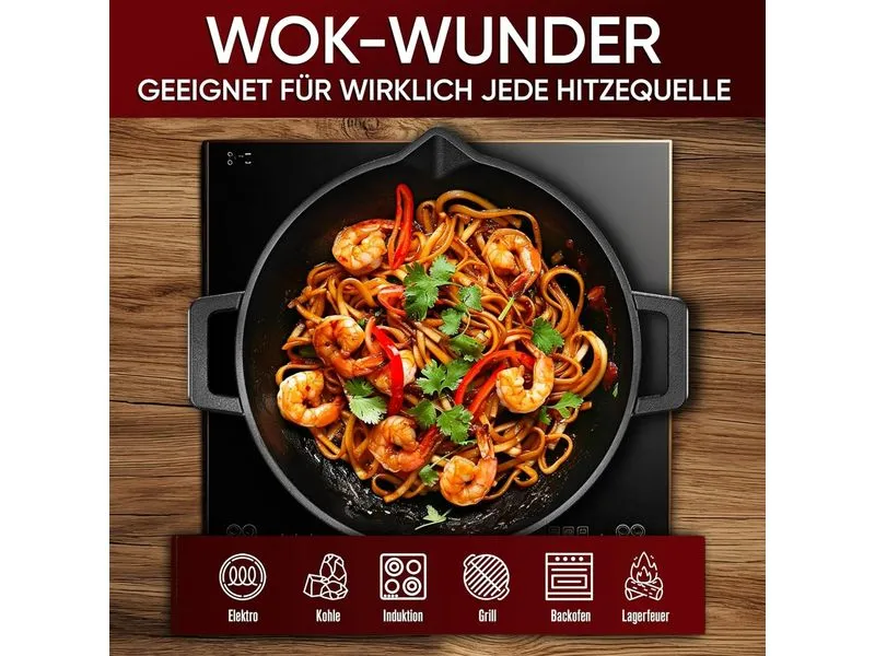 Gusskoenig Eingebrannte Wokpfanne 36 cm Gusskoenig Eingebrannte Wokpfanne 36 cm