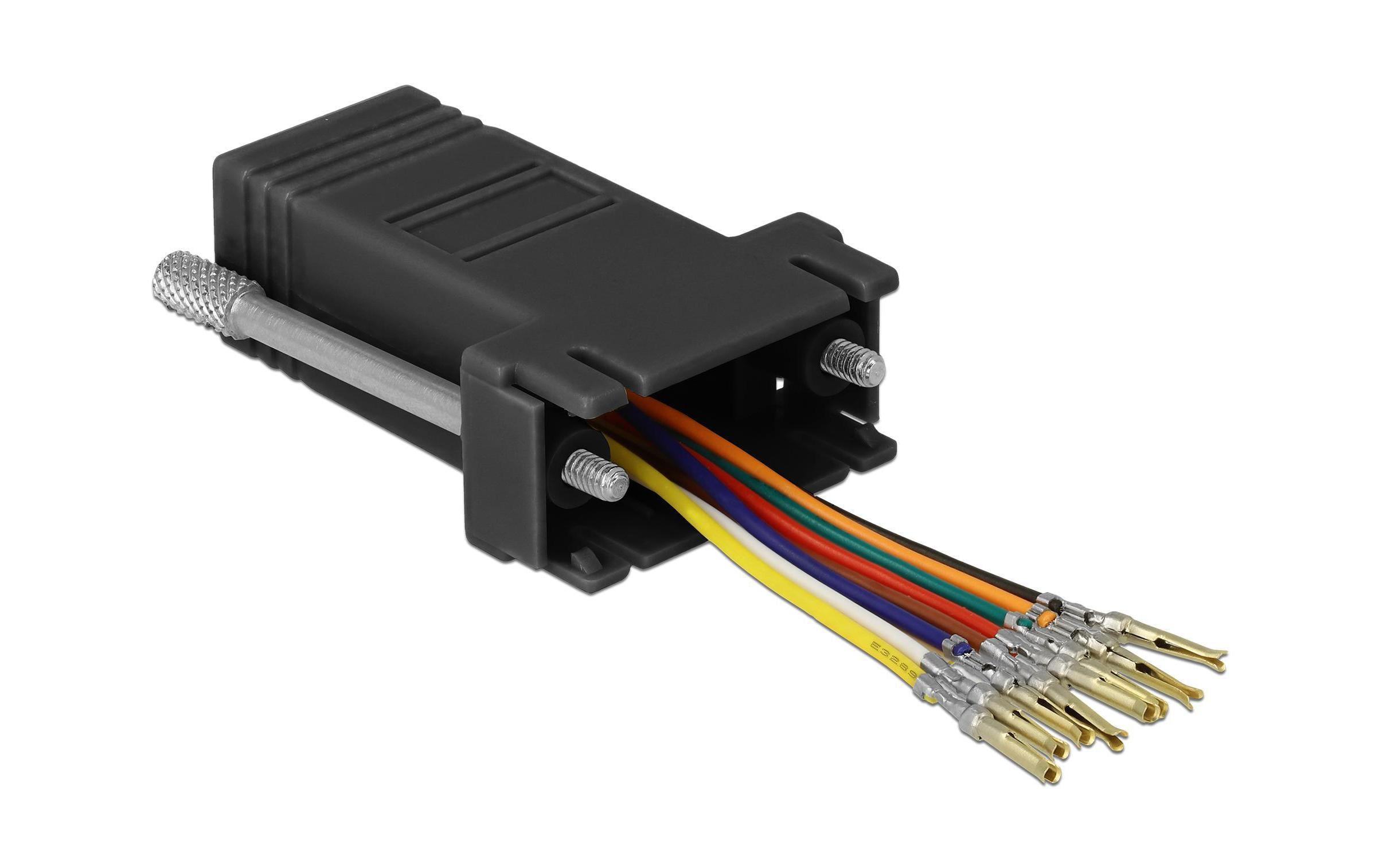 Delock Adapter RJ-45 - RS-232 DB9 (f-f) schwarz Delock Adapter RJ-45 - RS-232 DB9 (f-f) schwarz