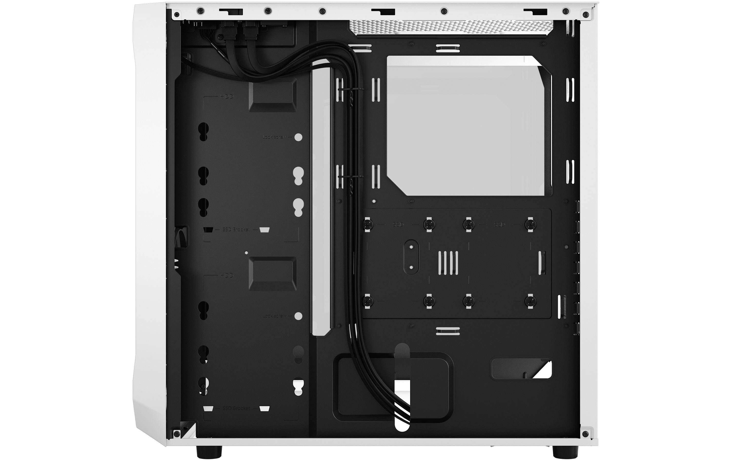 Fractal Design PC-Gehäuse Focus 2 RGB TG Clear Tint Weiss