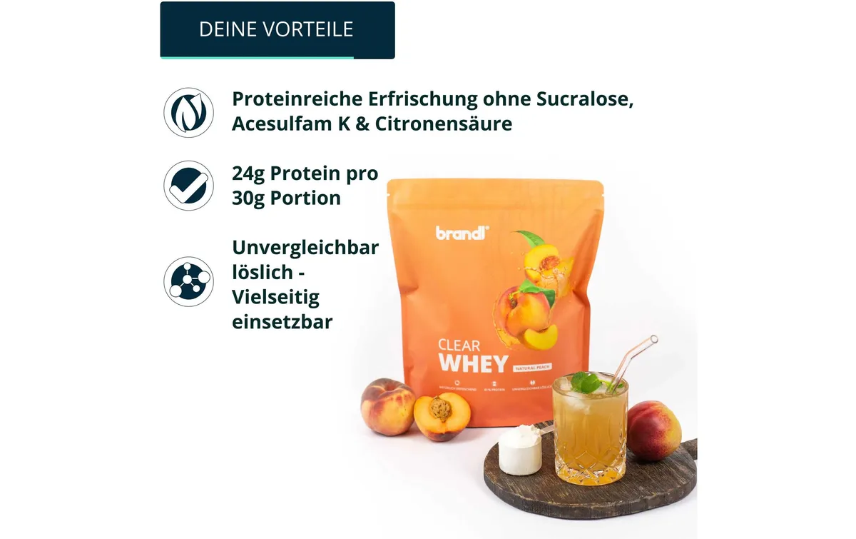 Brandl-Nutrition Pulver Clear Whey Pfirsich 800 g Brandl-Nutrition Pulver Clear Whey Pfirsich 800 g