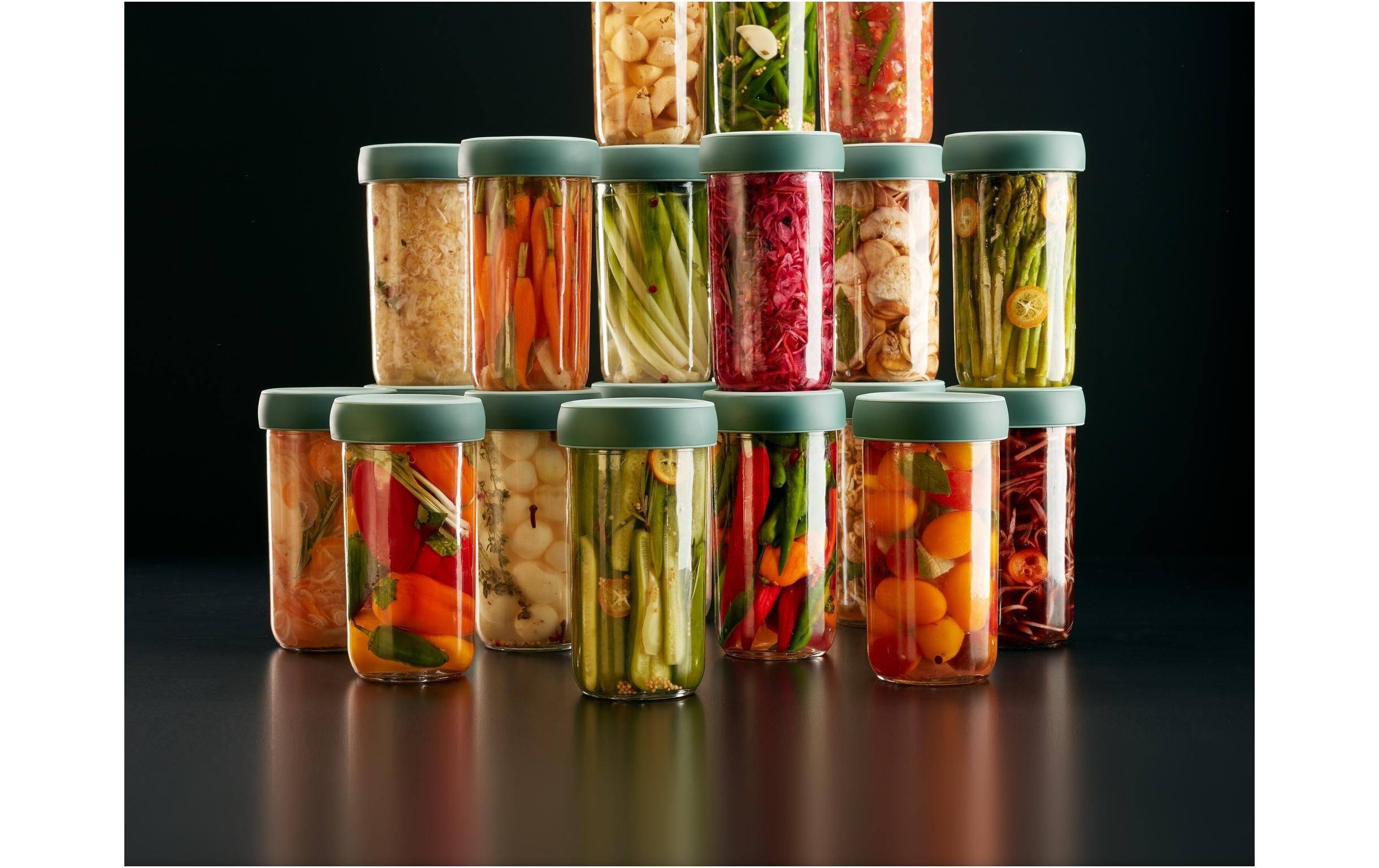 Lékué Fermentationsglas 700 ml, Glas, Blau, 2 Stück