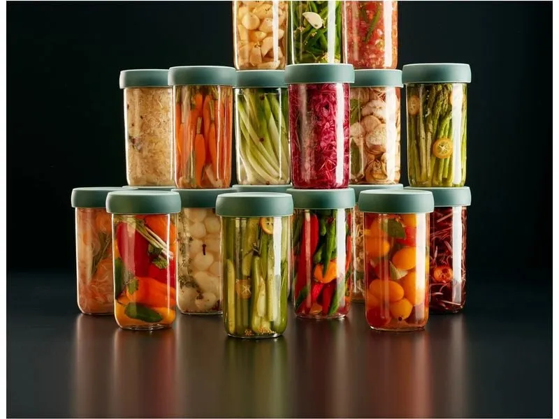 Lékué Fermentationsglas 700 ml, Glas, Blau, 2 Stück