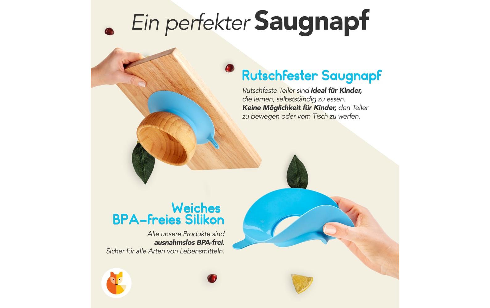 Kleinfuchs Kinderteller Bambus Elefant Blau Kleinfuchs Kinderteller Bambus Elefant Blau