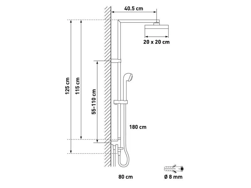 diaqua® Duschsystem Ymir Turn, Verchromt