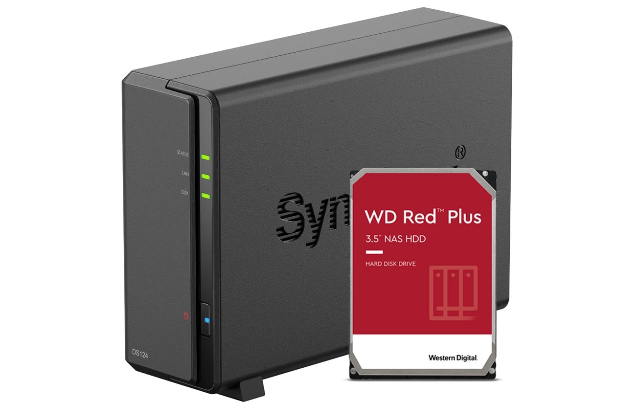 Synology NAS DiskStation DS124 1-bay WD Red Plus 2 TB Synology NAS DiskStation DS124 1-bay WD Red Plus 2 TB