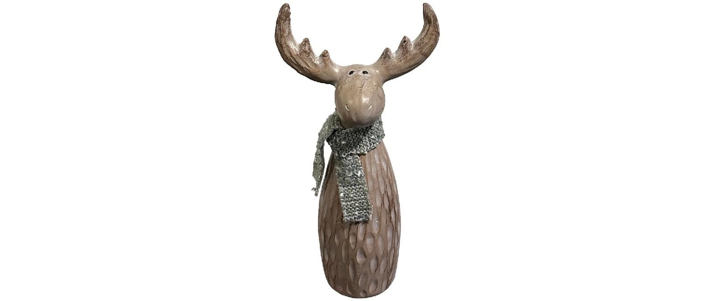 Dameco Weihnachtsfigur Elch mit Schal 26 cm, Braun