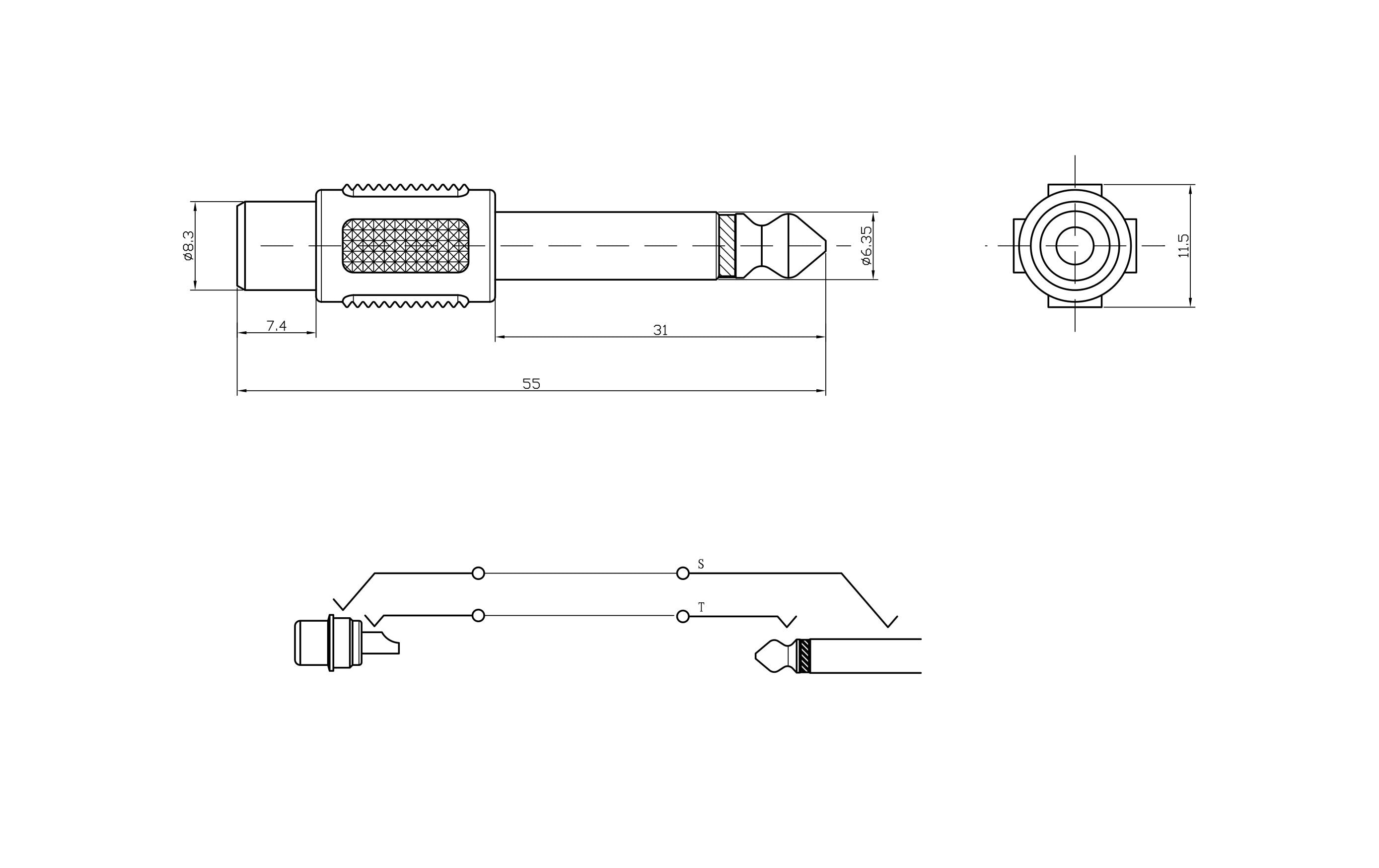 Bemero Audio-Adapter BA2102 Klinke 6,3mm male - Cinch