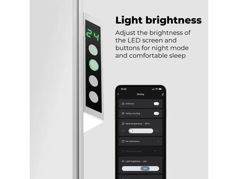 AENO Infrarotheizer Premium Eco Smart LED 700 W, Grau AENO Infrarotheizer Premium Eco Smart LED 700 W, Grau