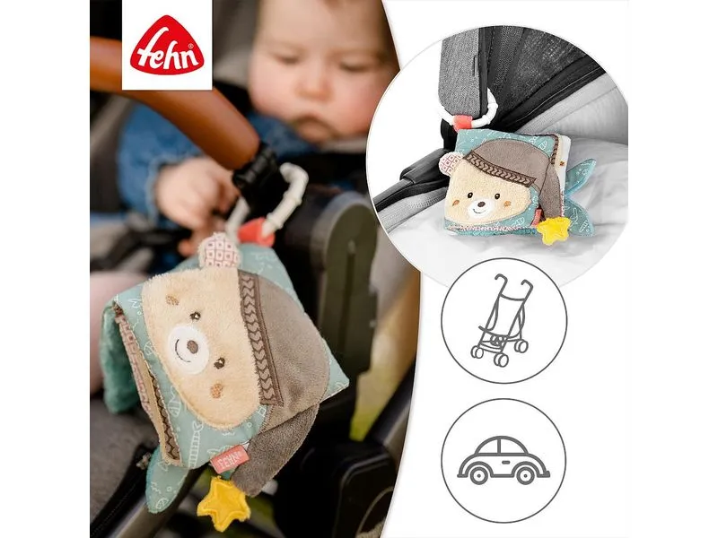 fehn Kinderwagenspielzeug Stoffbuch Bruno