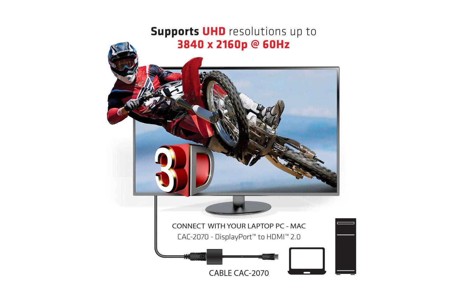 Club 3D Adapter 4K DisplayPort 1.2 - HDMI 2.0