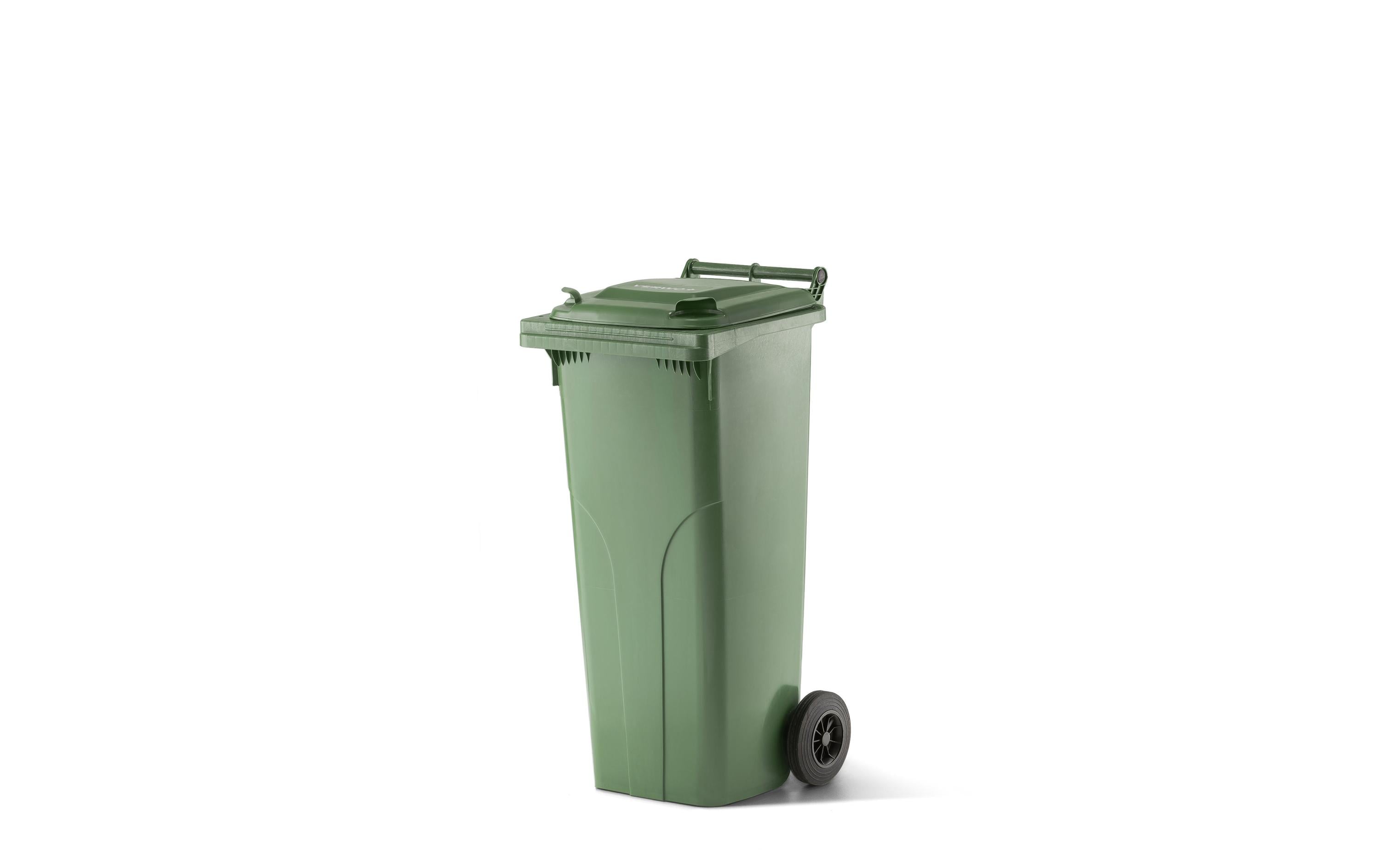 Verwo Kunststoffcontainer mit Deckel 140 l, Grün