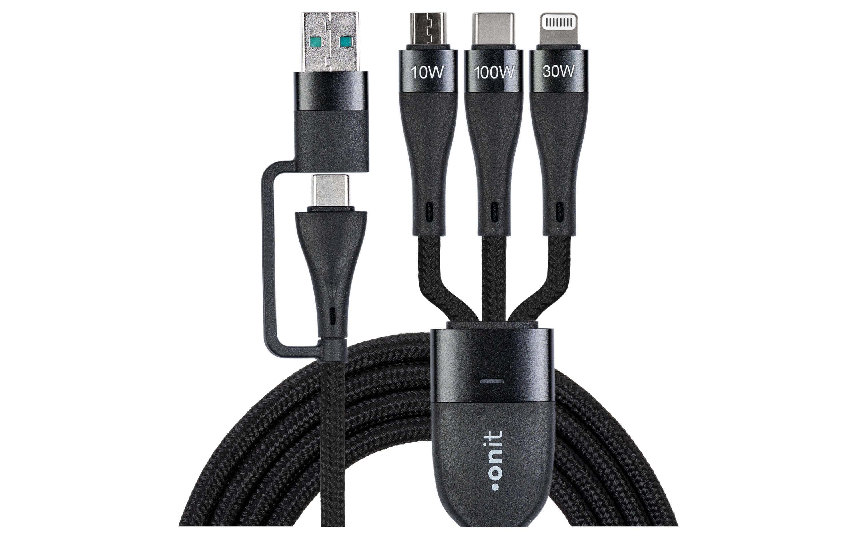 onit USB 2.0-Kabel USB A/USB C - Lightning/Micro-USB B/USB C