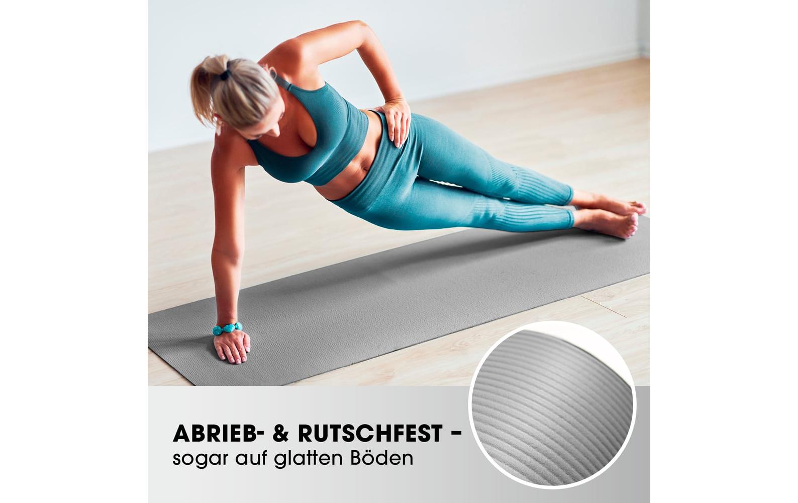 World Fitness Fitnessmatte Ashanti 190 cm x 100 cm, Grau