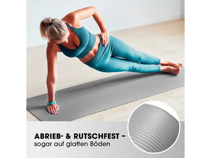 World Fitness Fitnessmatte Yamuna 183 cm x 61 cm, Grau