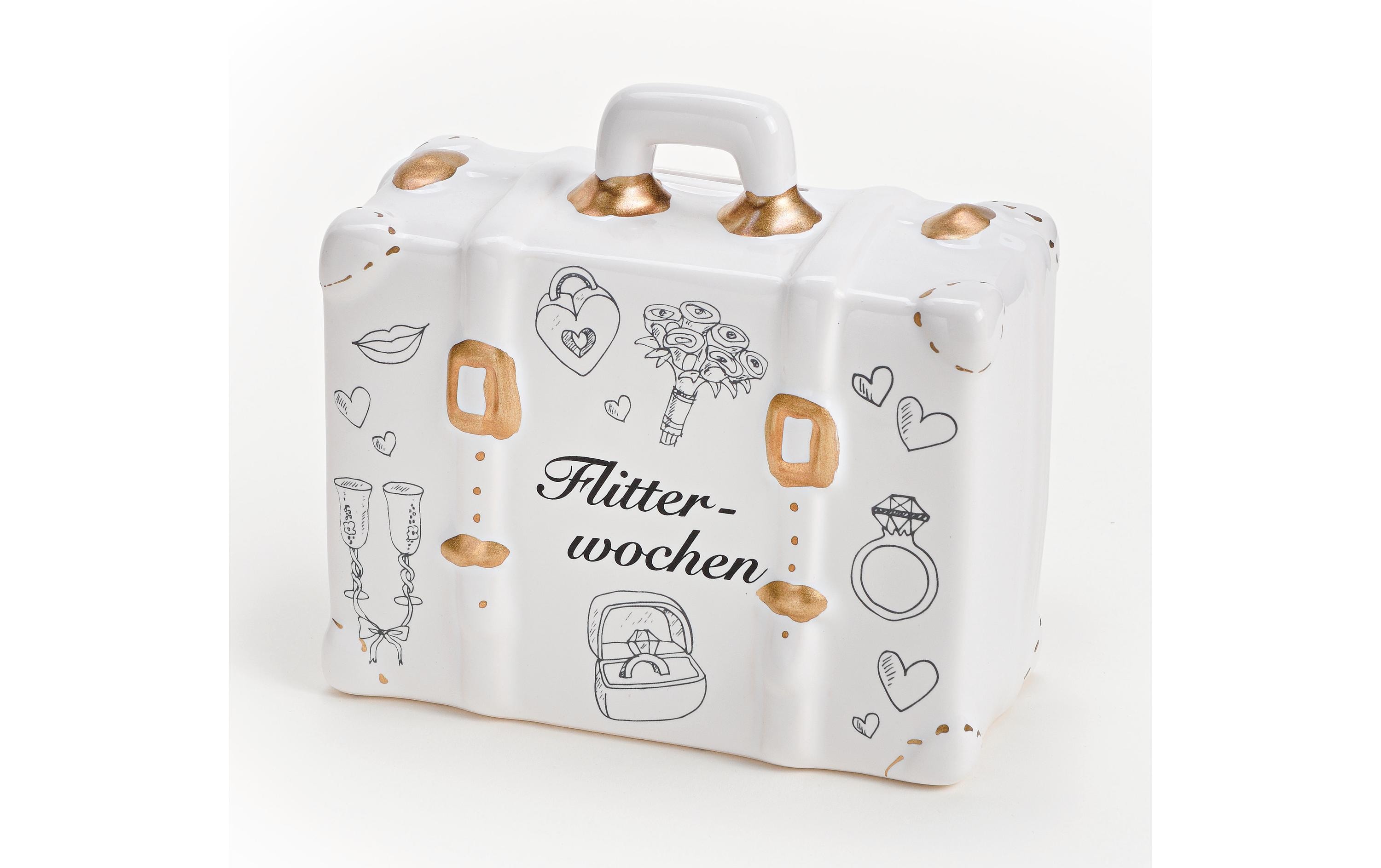 G. Wurm Spardose Koffer Just Married 6 x 14 x 13 cm