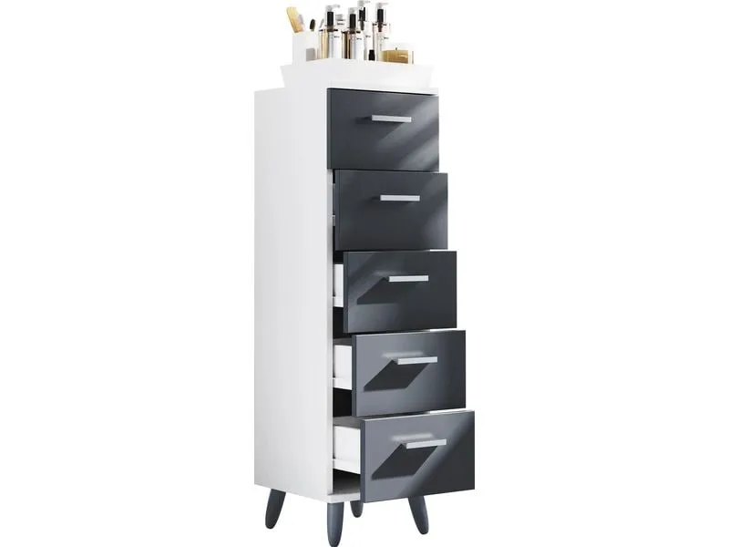 VCM Kommode Landos M 30 x 100 cm, Weiss/Anthrazit VCM Kommode Landos M 30 x 100 cm, Weiss/Anthrazit