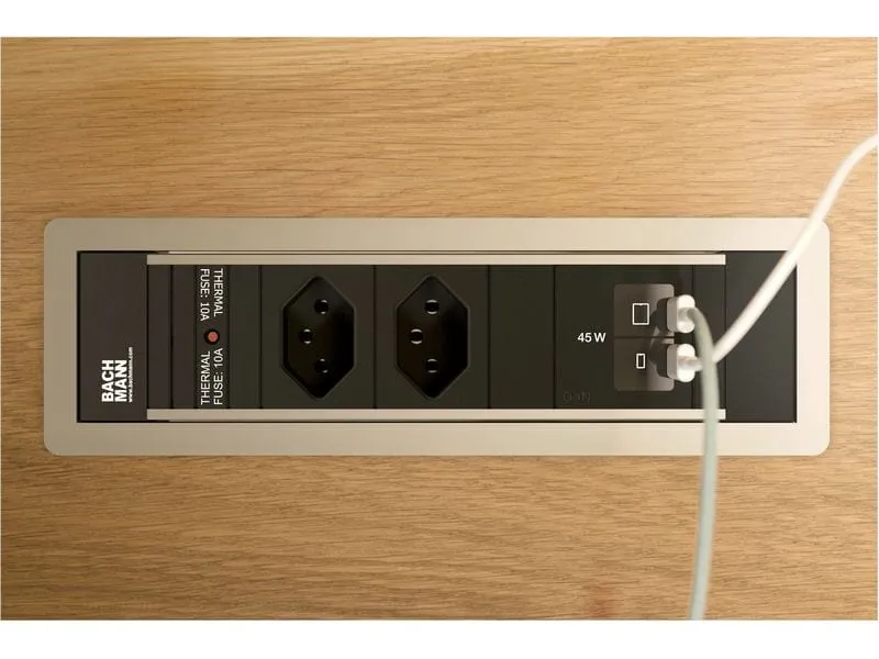 Bachmann Einbausteckerleiste POWER FRAME S 2xT13 1xUSB C/C 45W 0.2m