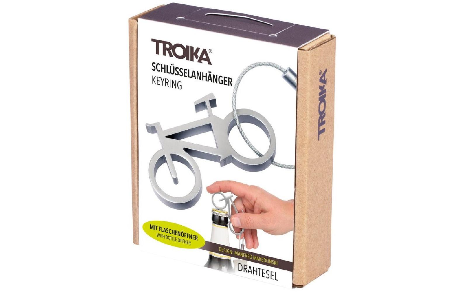 Troika Schlüsselanhänger Fahrrad Drahtesel Silber