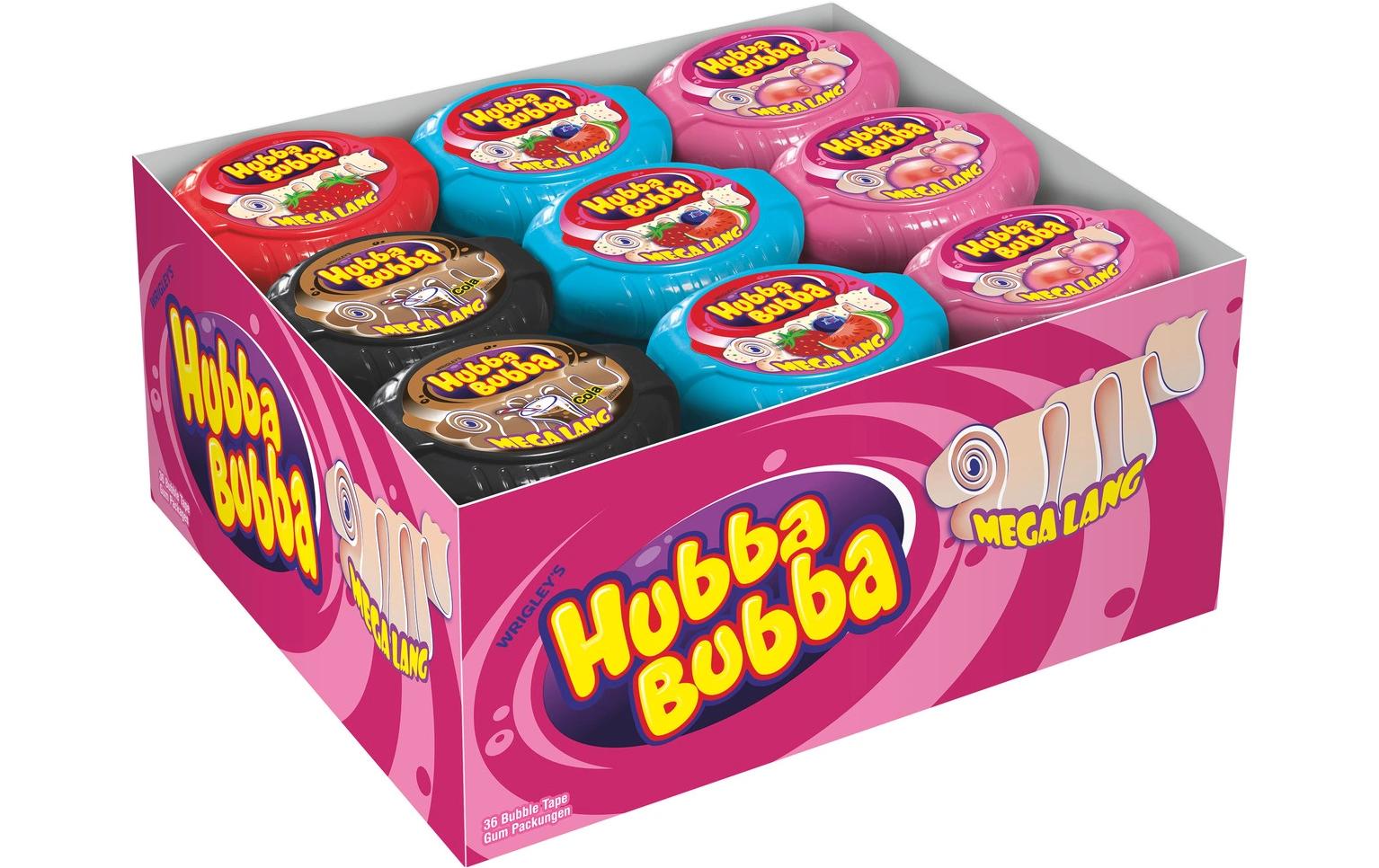 Hubba Bubba Kaugummi Rolle Box assortiert 36 x 56 g