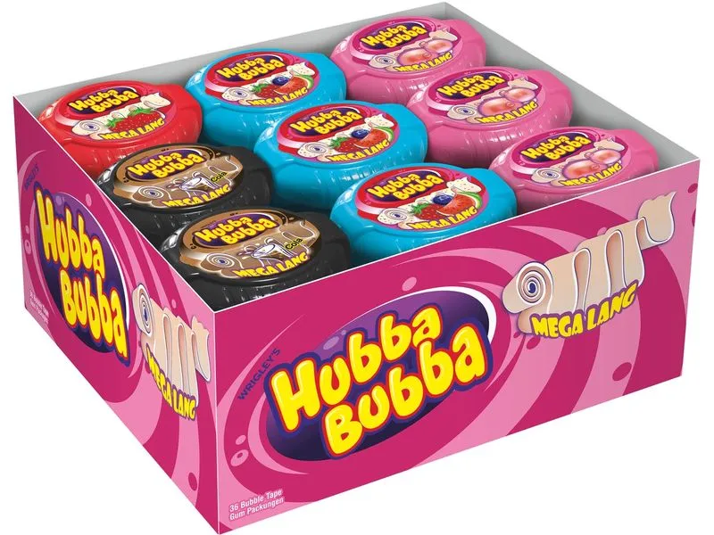Hubba Bubba Kaugummi Rolle Box assortiert 36 x 56 g