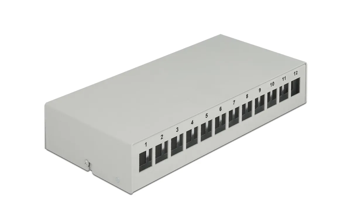Delock Gehäuse Keystone Patchpanel 12 Port grau Delock Gehäuse Keystone Patchpanel 12 Port grau