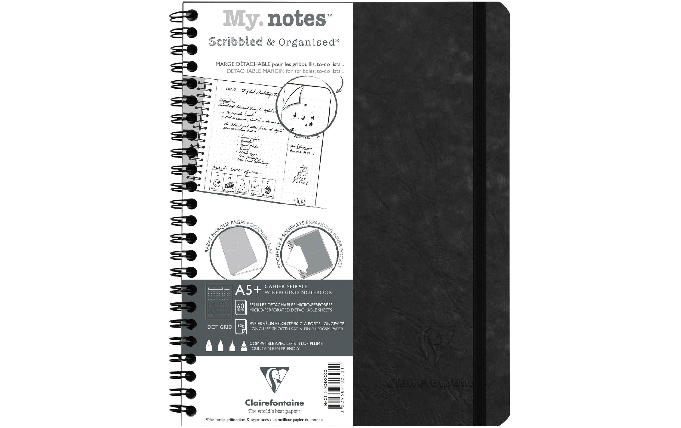 Clairefontaine Notizbuch AgeBag A5+, dotted, Schwarz