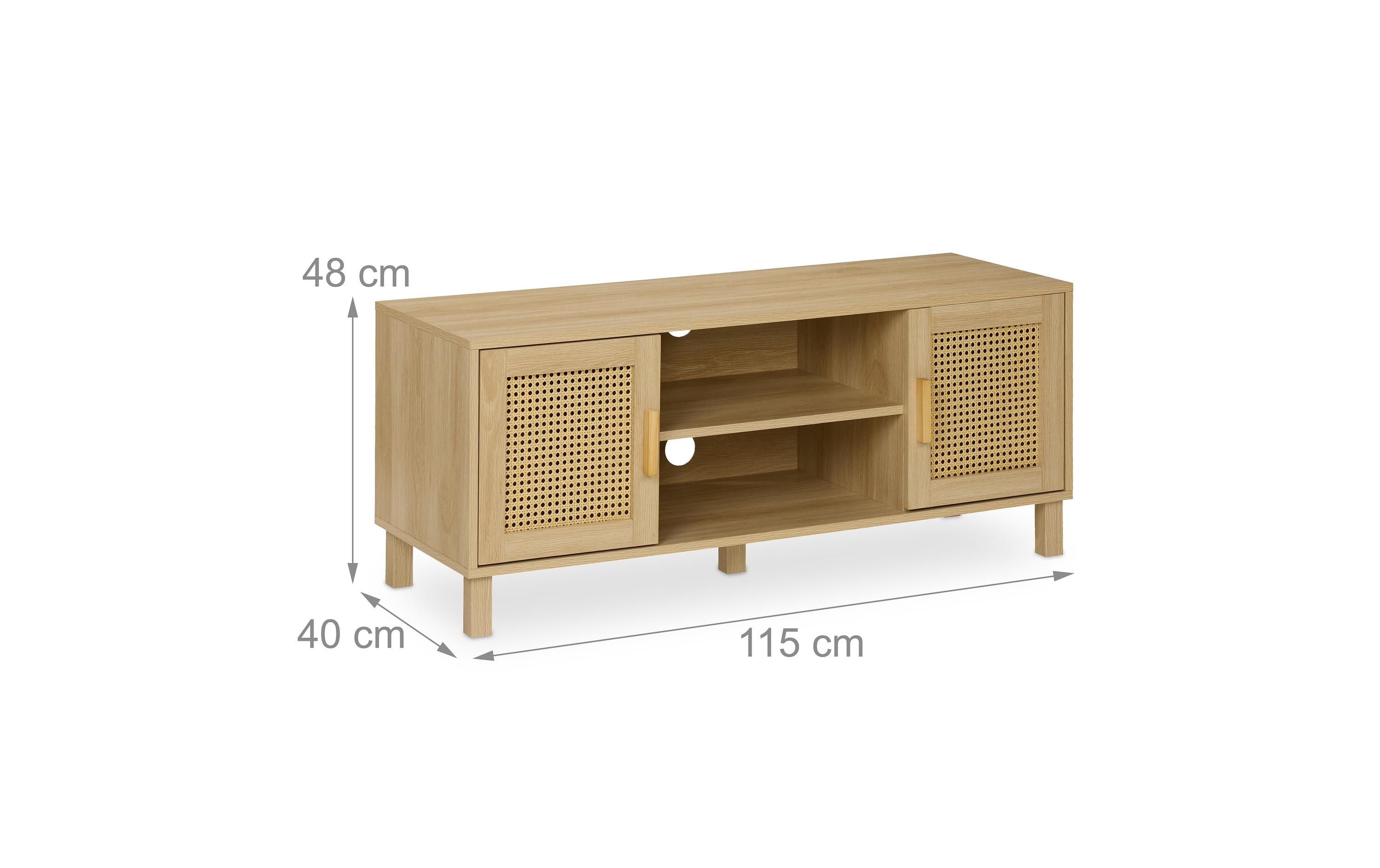 relaxdays TV-Lowboard 115 x 40 cm, Hellbraun relaxdays TV-Lowboard 115 x 40 cm, Hellbraun